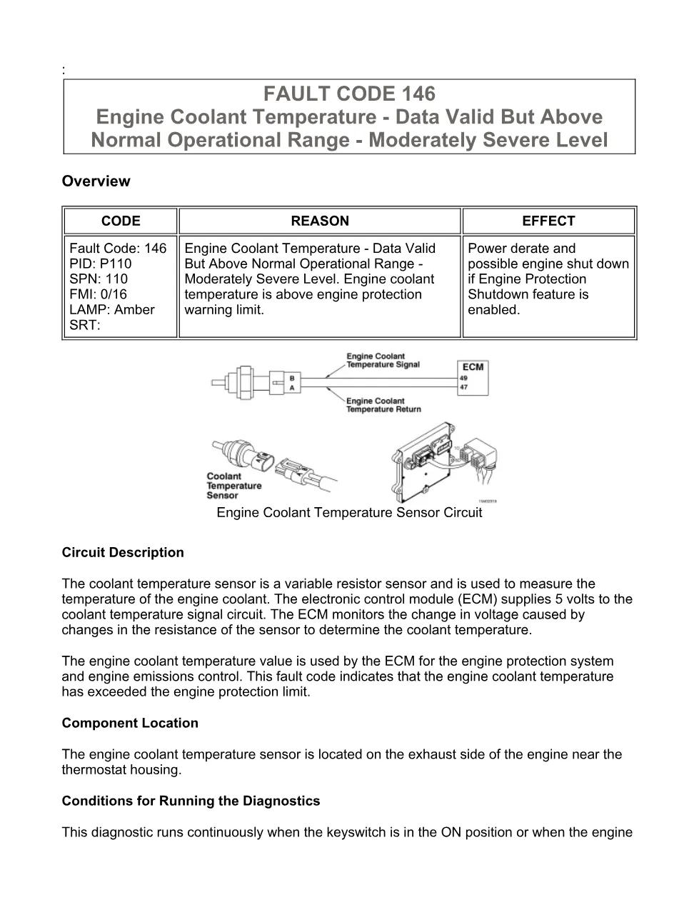Cummins fault code 146 Troubleshooting Manual — ISB6.7 CM2150 - preview page 1 of 3