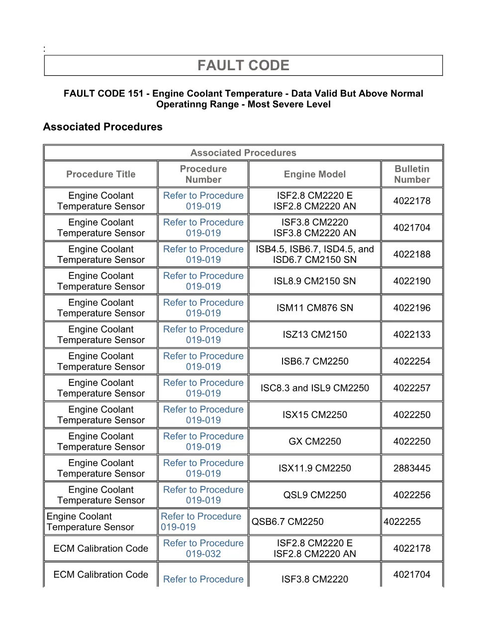 Cummins fault code 151 manual — Engine Coolant Temperature (SPN - page 3 is available after signing in