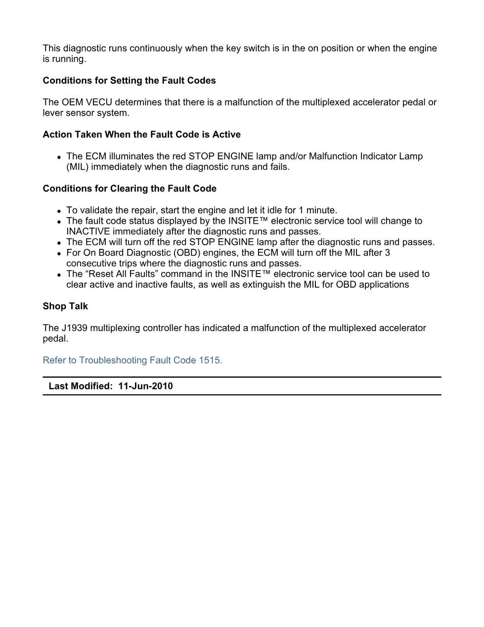 Cummins Fault Code 1515: J1939 multiplexed accelerator error - preview page 2 of 6