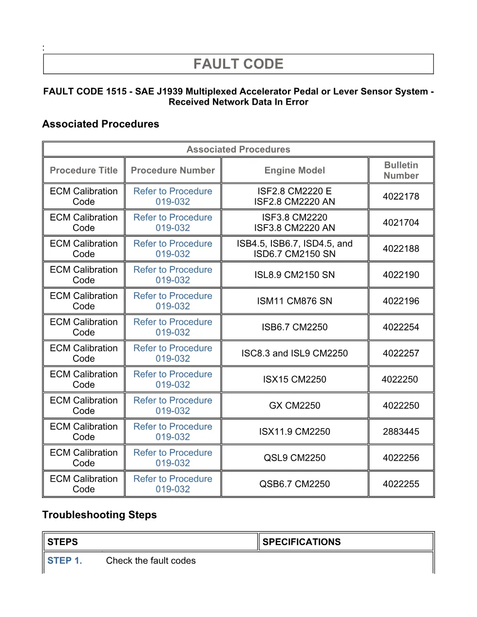 Cummins Fault Code 1515: J1939 multiplexed accelerator error - page 3 is available after signing in