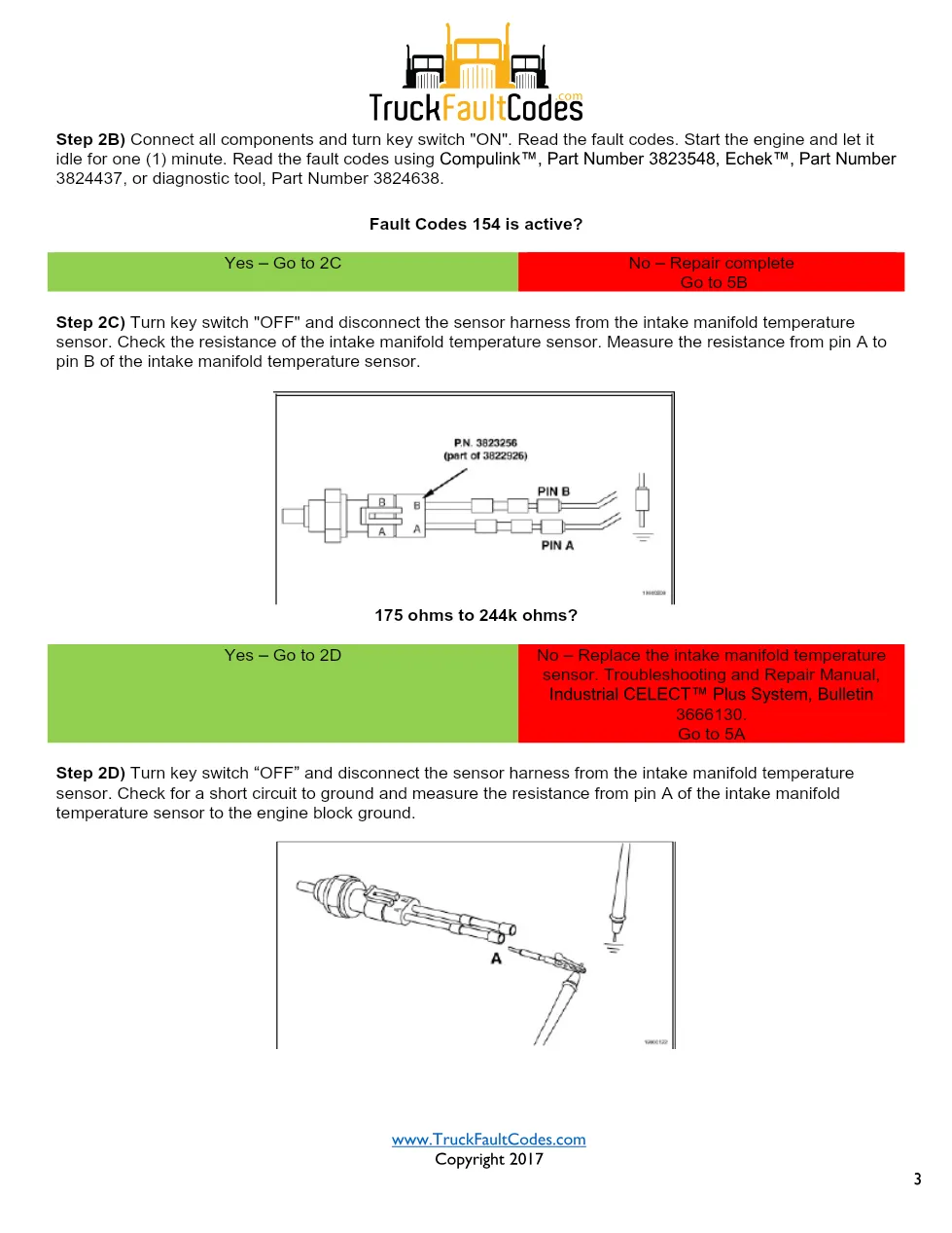 Cummins fault code 154 — Intake Manifold Temperature Sensor - page 3 is available after signing in