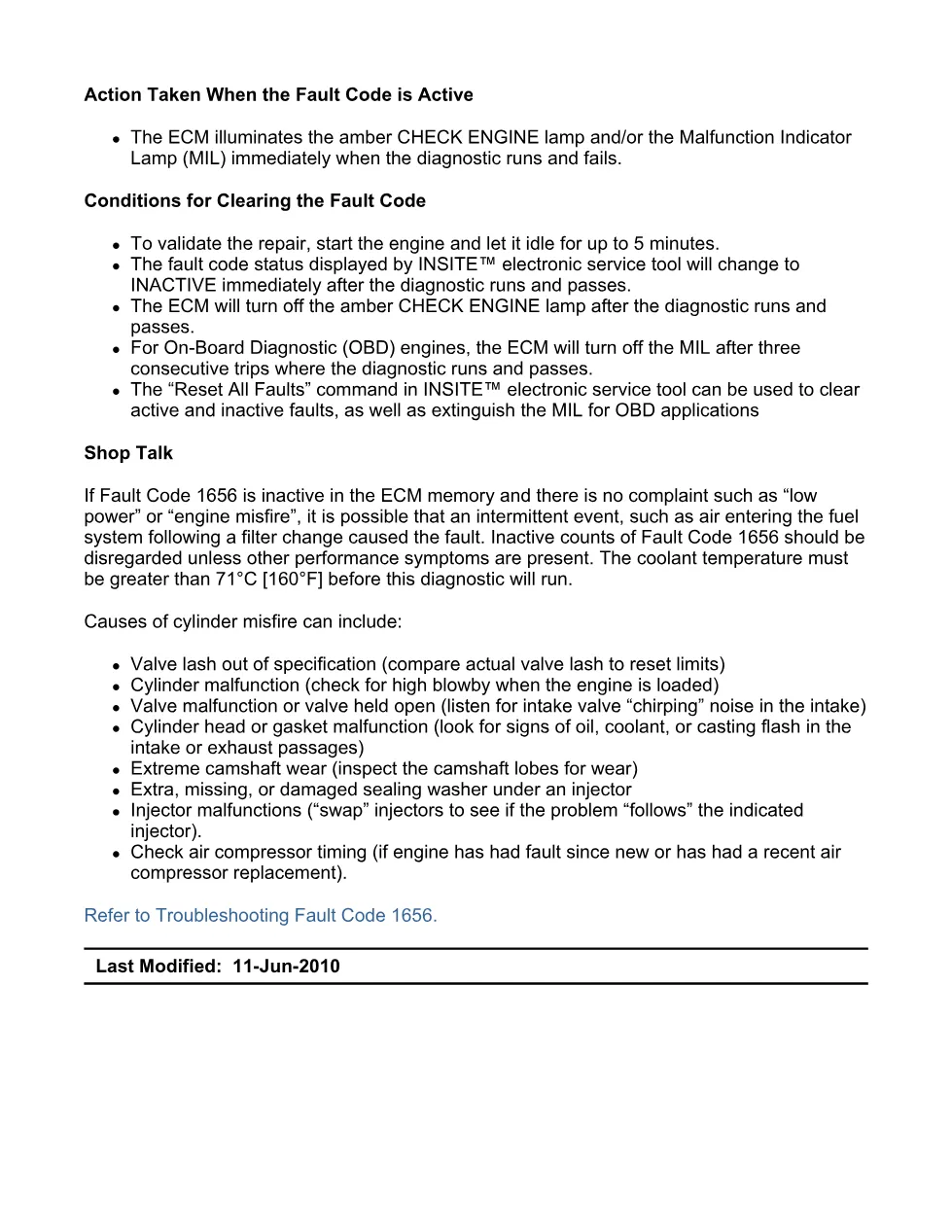 Cummins Fault Code 1656 — Engine Misfire Cylinder 3 — SPN 1325 - preview page 2 of 6