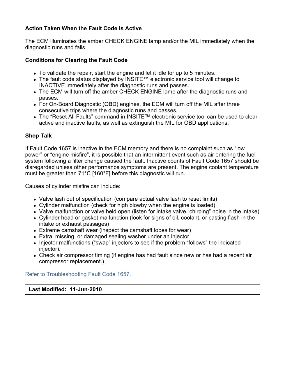 Cummins Fault Code 1657 — Engine Misfire Cylinder 4 — SPN 1326 - preview page 2 of 6