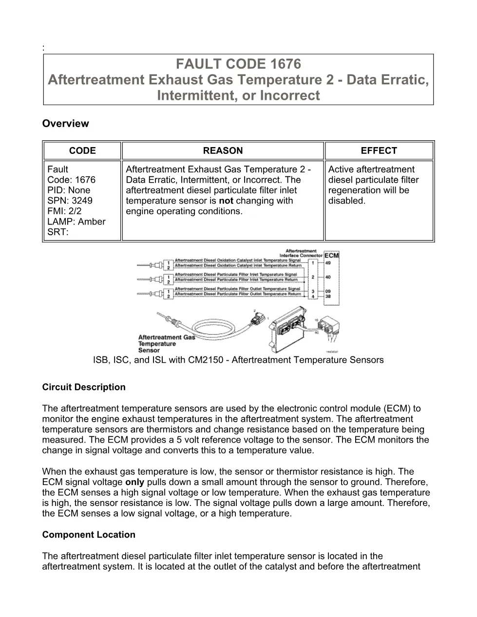 Cummins fault code 1676 Diagnostic Procedure — Code 1676.pdf - preview page 1 of 3