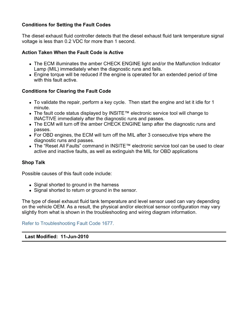 Cummins Fault Code 1677 — DEF Tank Temperature Sensor — SPN 3031 - preview page 2 of 6