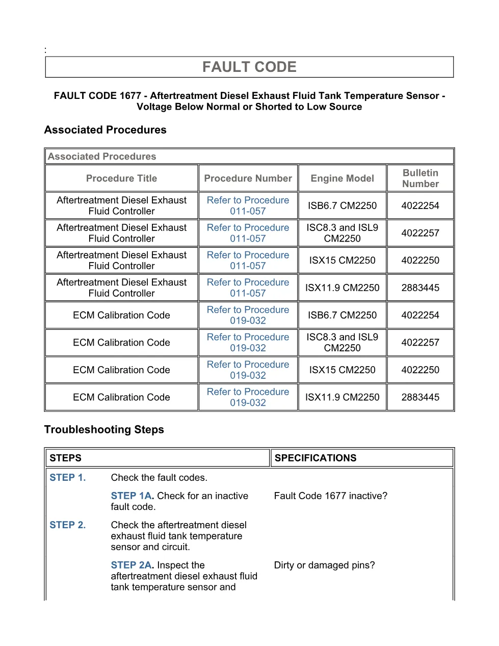 Cummins Fault Code 1677 — DEF Tank Temperature Sensor — SPN 3031 - page 3 is available after signing in