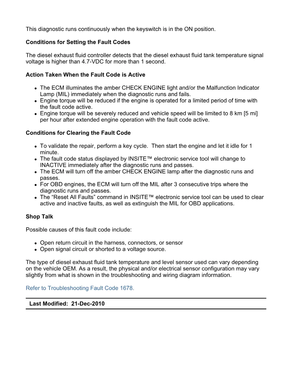 Cummins Fault Code 1678 — DEF Tank Temperature Sensor — SPN 3031 - preview page 2 of 6