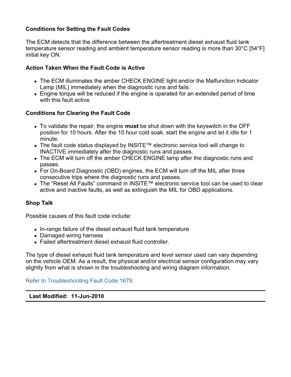 Cummins Fault Code 1679 — DEF Tank Temperature Sensor — SPN 3031 - preview page 2 of 6