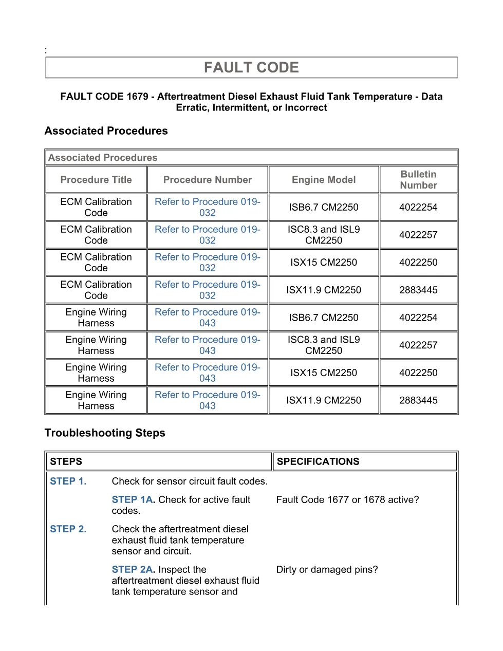 Cummins Fault Code 1679 — DEF Tank Temperature Sensor — SPN 3031 - page 3 is available after signing in