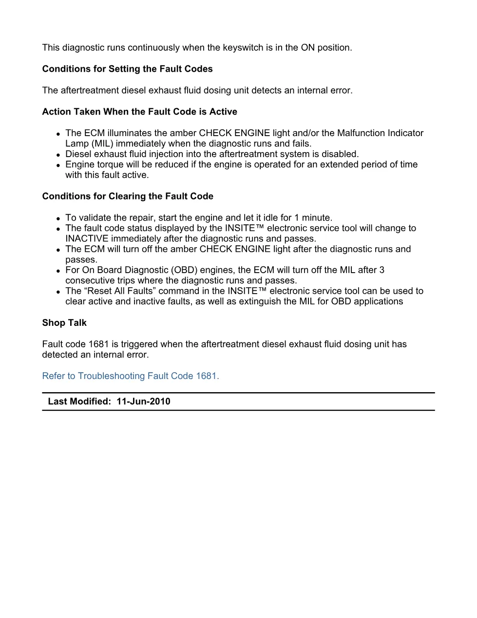 Cummins fault code 1681 — Aftertreatment DEF dosing unit fault - preview page 2 of 6