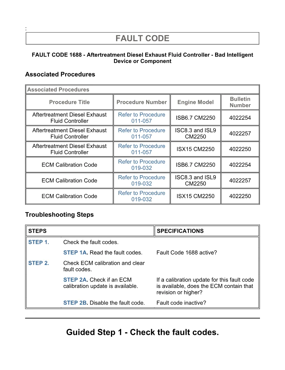 Cummins fault code 1688 — Aftertreatment DEF controller fault - page 3 is available after signing in