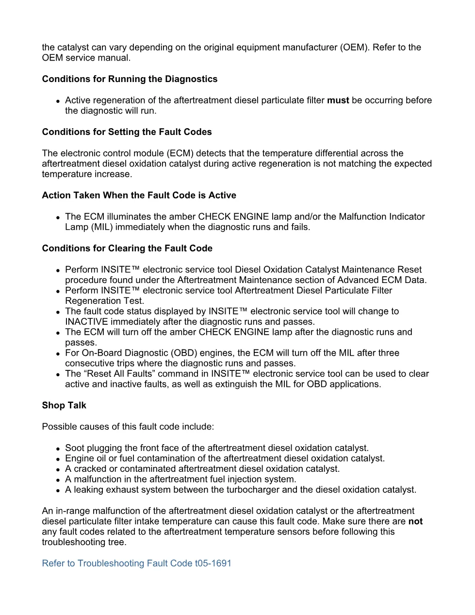 Cummins Fault Code 1691 — DOC Conversion Efficiency — SPN 100 FMI - preview page 2 of 6