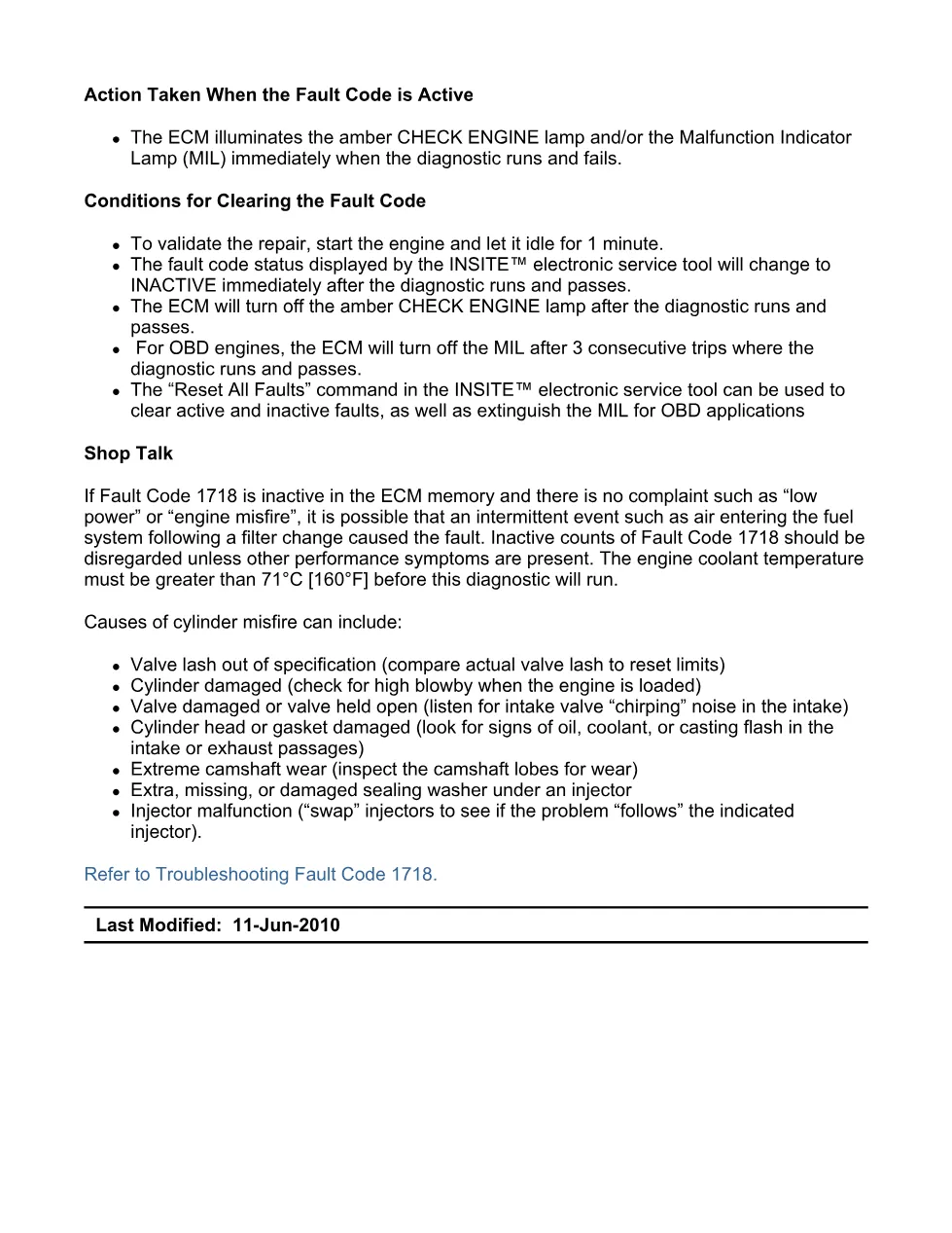 Cummins fault code 1718 — Engine misfire multiple cylinders - preview page 2 of 6