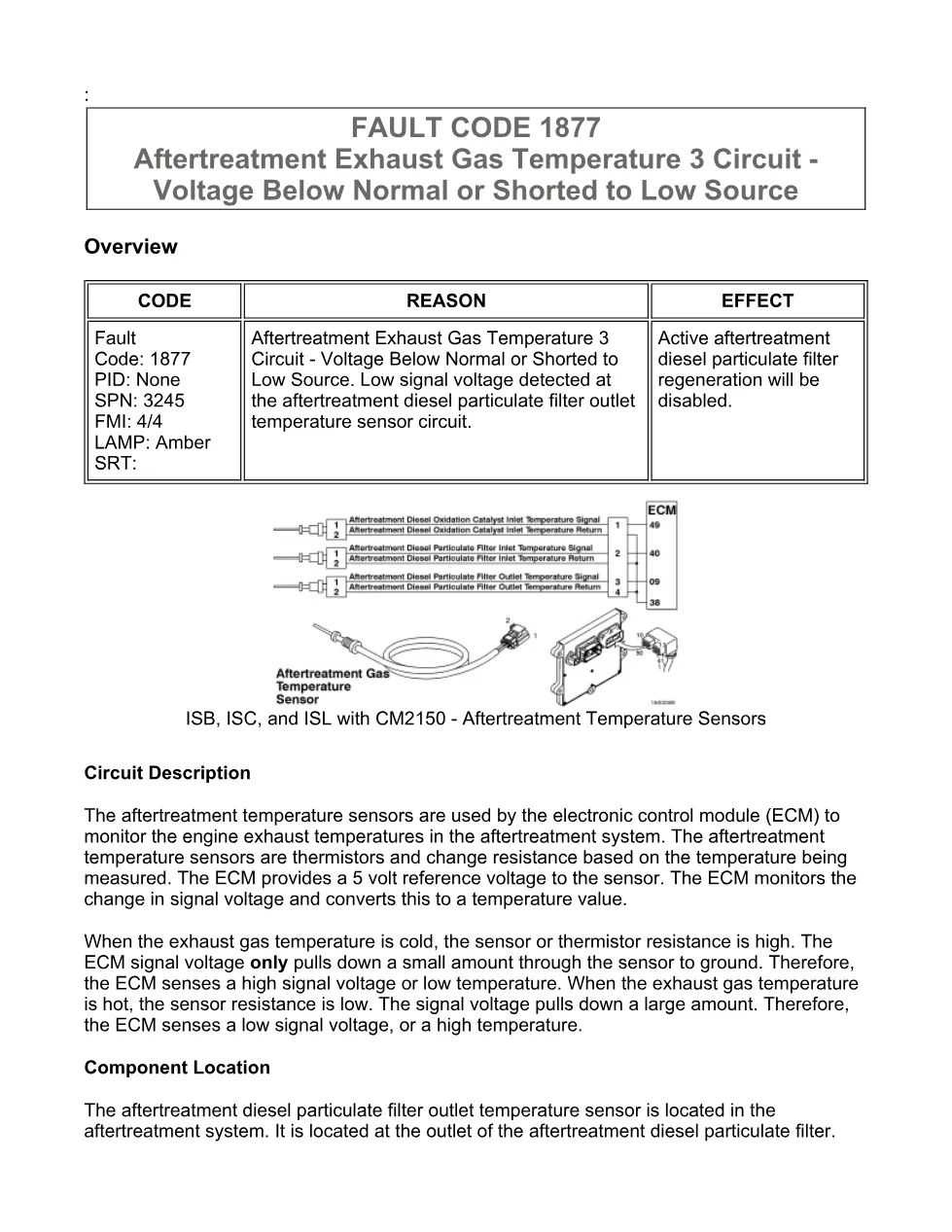 Cummins fault code 1877 Troubleshooting Manual — Code 1877 — PDF, - preview page 1 of 3