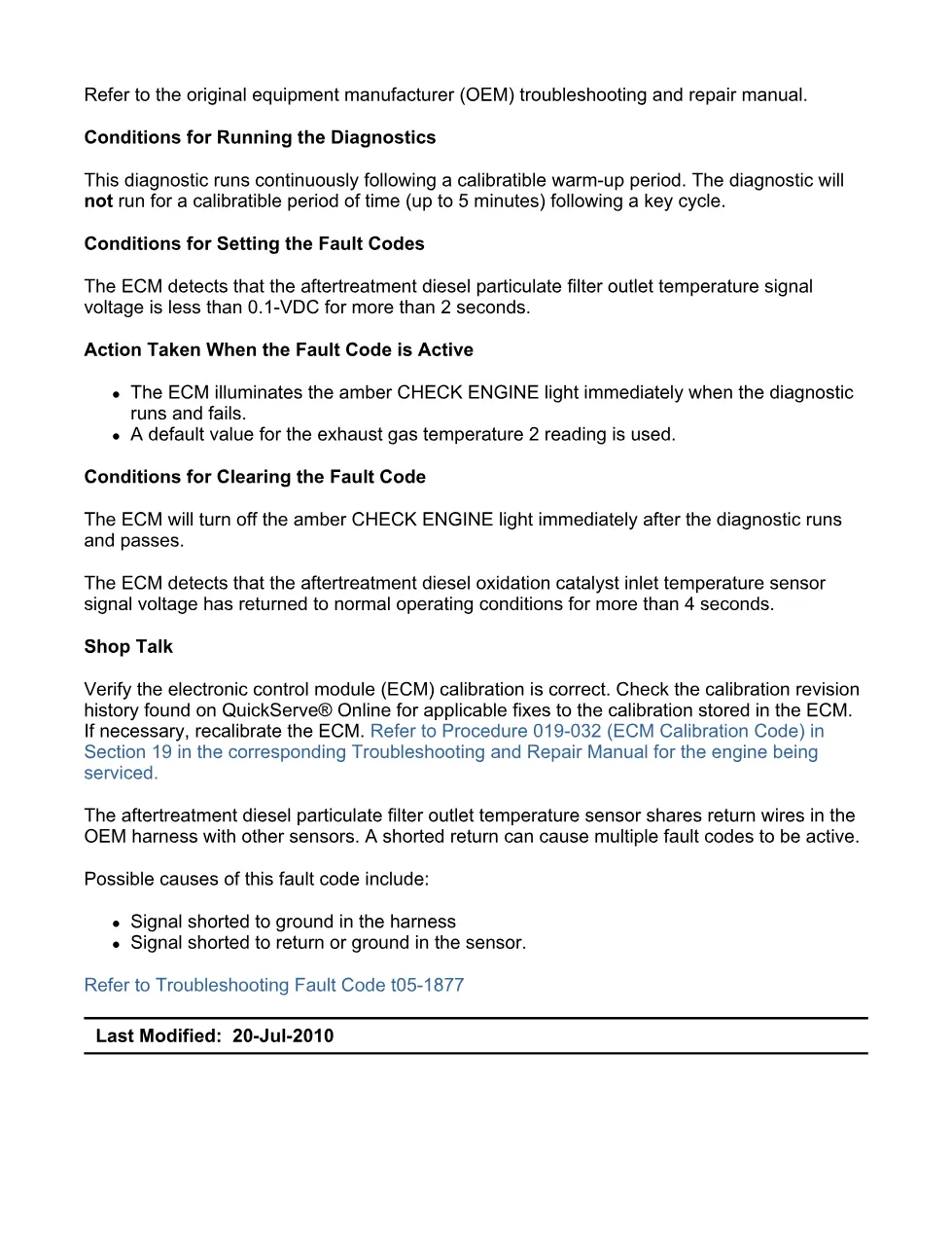 Cummins fault code 1877 Troubleshooting Manual — Code 1877 — PDF, - preview page 2 of 3