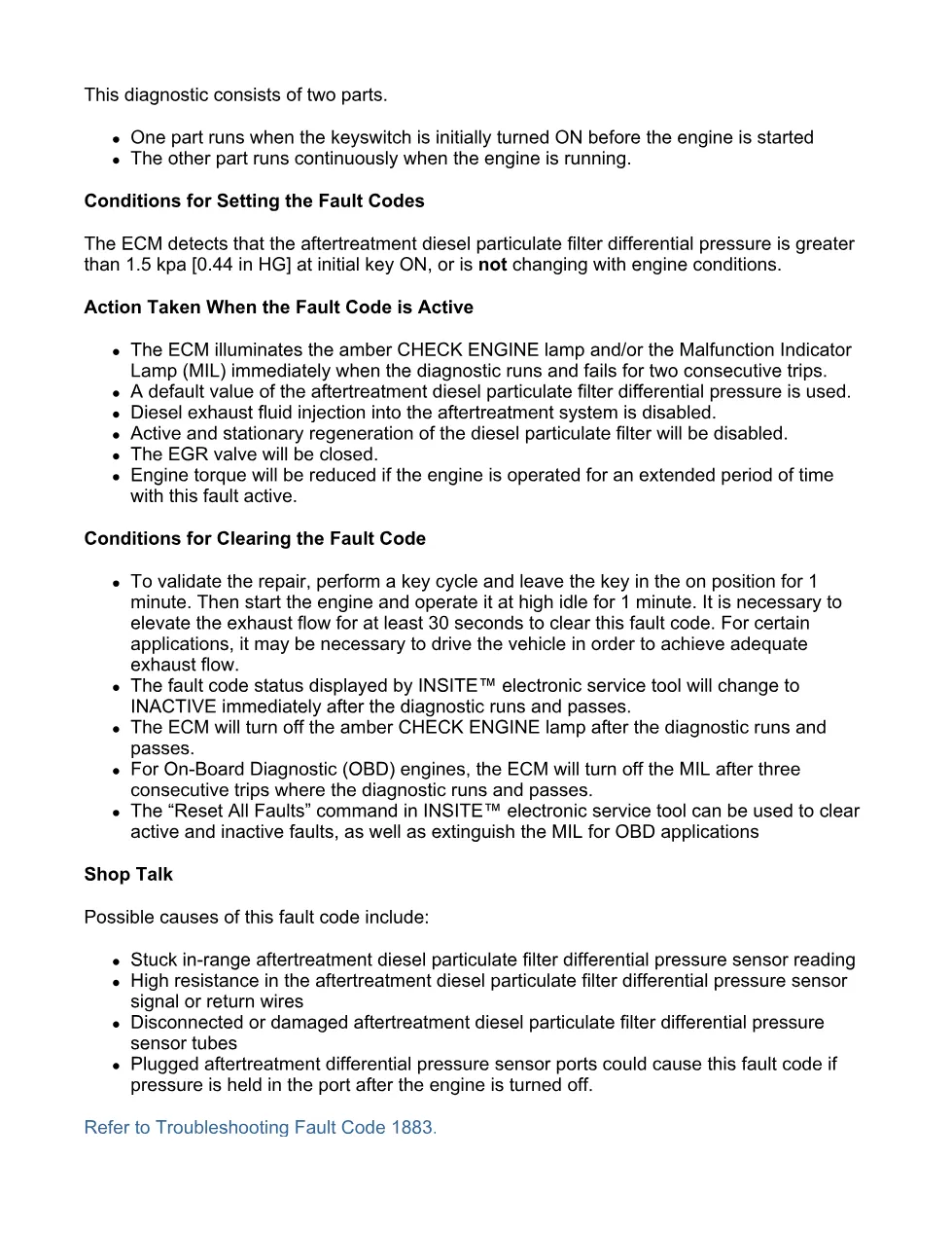 Cummins fault code 1883 — DPF differential pressure sensor - preview page 2 of 6