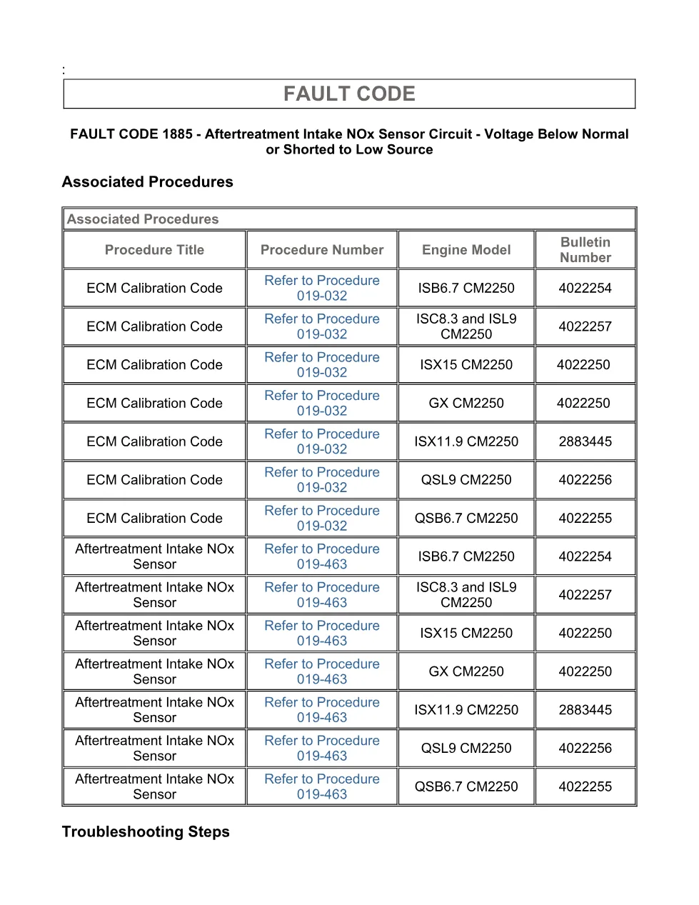 Cummins fault code 1885 — Aftertreatment intake NOx sensor low - page 3 is available after signing in