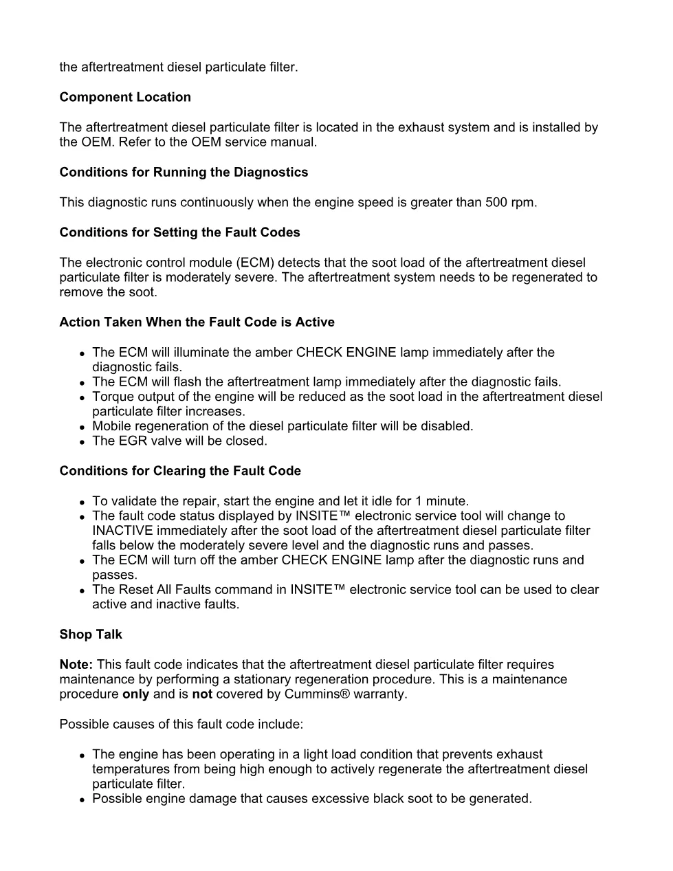 Cummins fault code 1921 — DPF differential pressure moderately - preview page 2 of 6