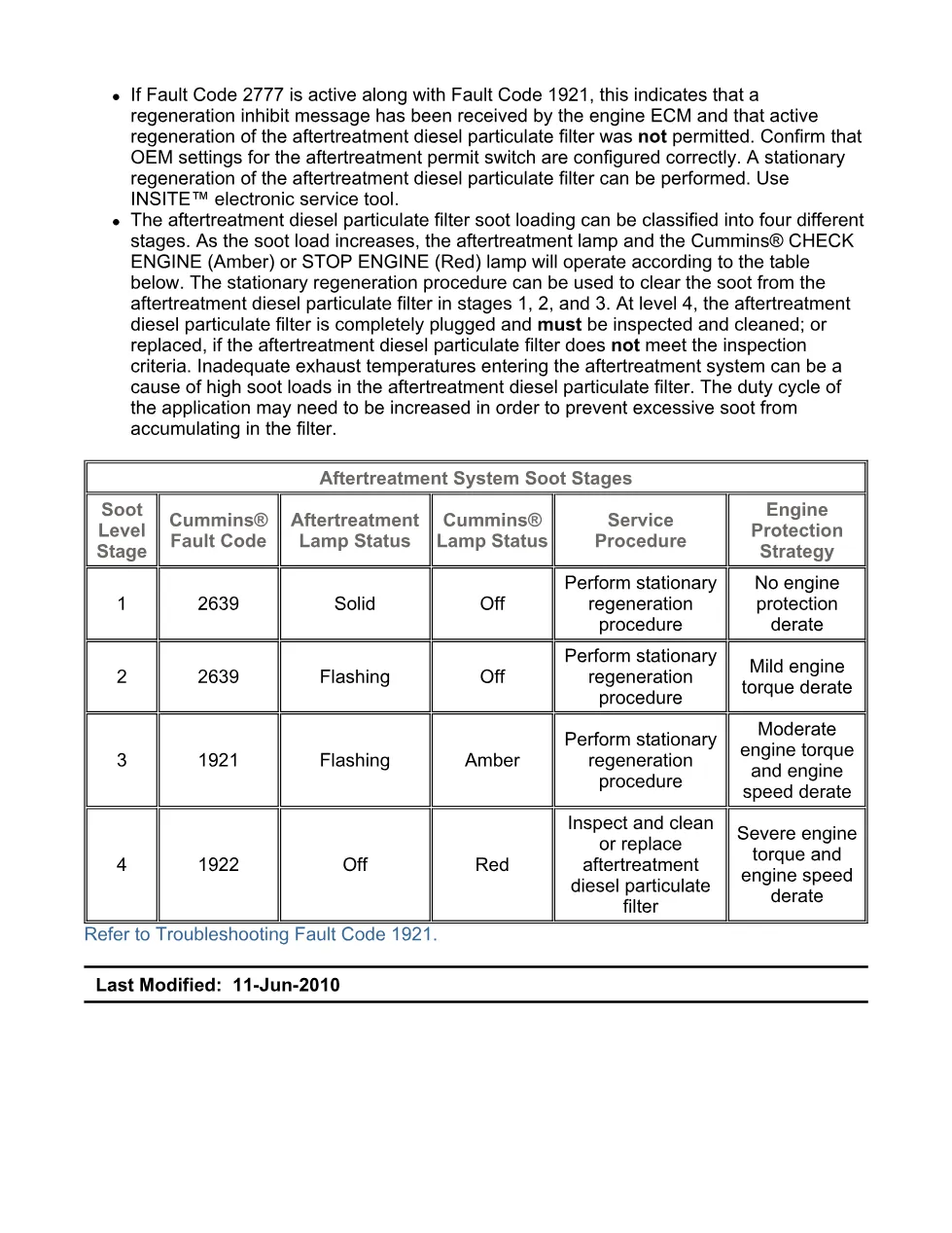 Cummins fault code 1921 — DPF differential pressure moderately - page 3 is available after signing in