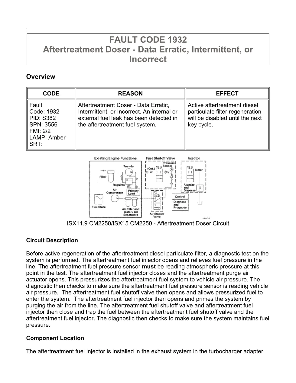 Cummins fault code 1932 — Aftertreatment Doser data erratic - preview page 1 of 6