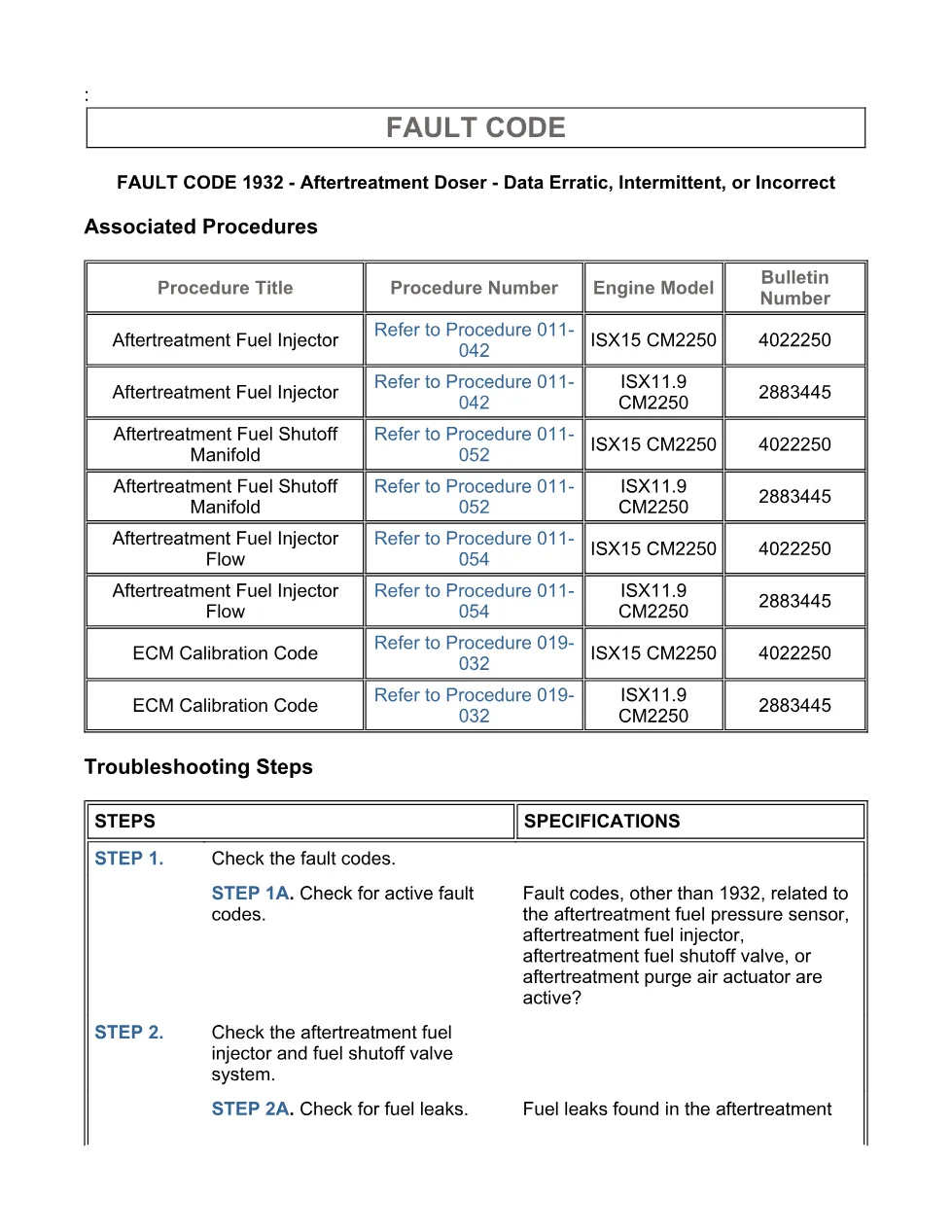 Cummins fault code 1932 — Aftertreatment Doser data erratic - page 3 is available after signing in