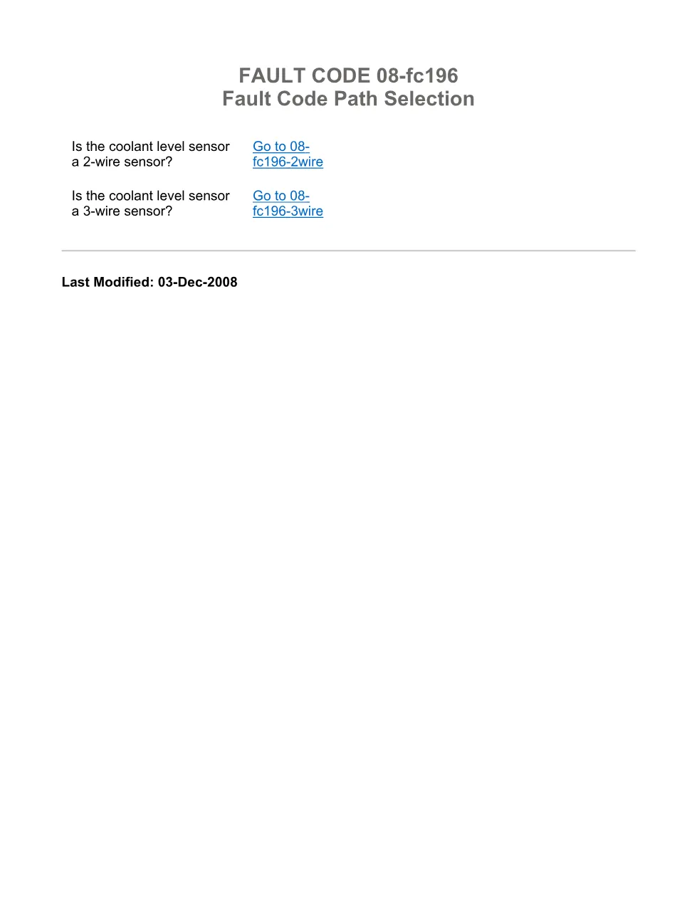 Cummins fault code 196 Troubleshooting Manual — 08-fc196 — PDF, - preview page 1 of 3
