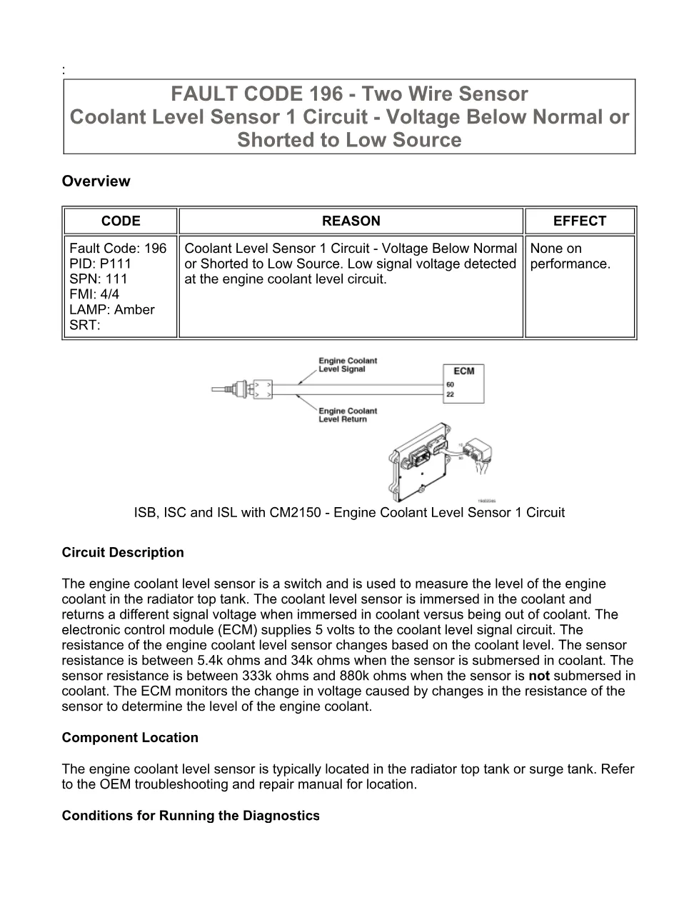 Cummins fault code 196 Troubleshooting Manual — 08-fc196 — PDF, - preview page 2 of 3