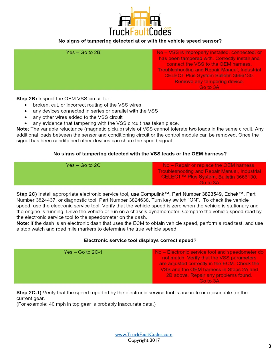 Cummins fault code 242 — Vehicle Speed Sensor VSS Circuit – Guide - page 3 is available after signing in