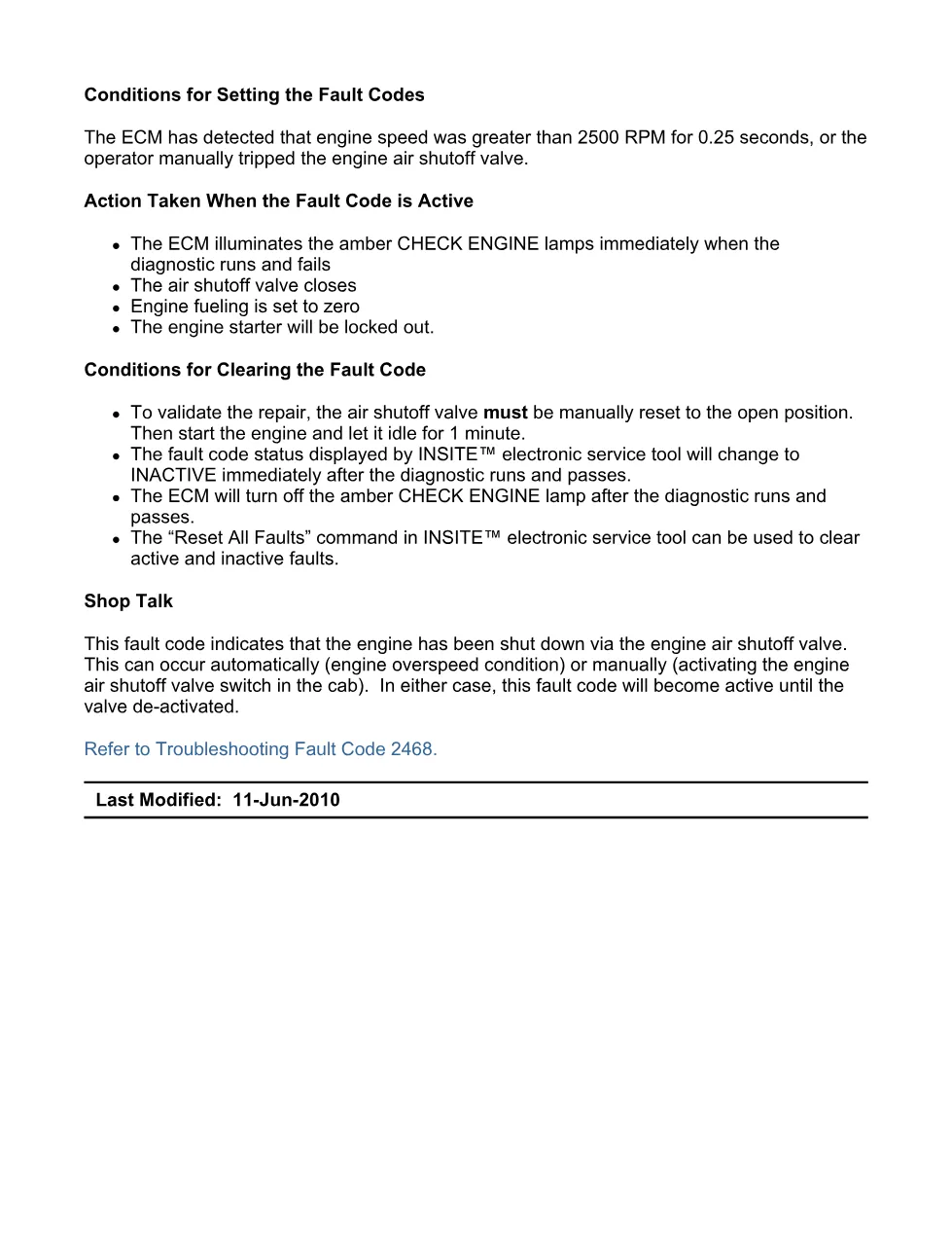 Cummins fault code 2468 — Engine Crankshaft Speed/Position, SPN - preview page 2 of 6