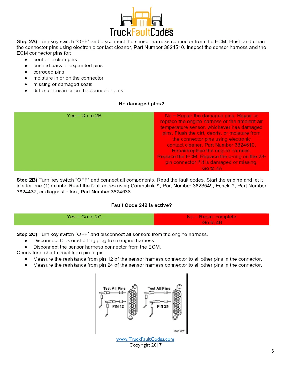 Cummins fault code 249 — Ambient Air Temperature Sensor Open - page 3 is available after signing in