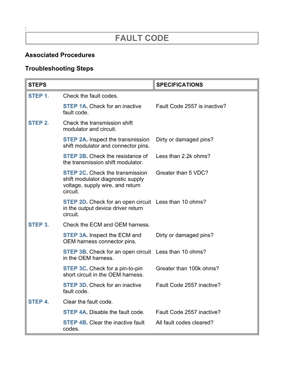 Cummins fault code 2557 Troubleshooting Manual — Code 2557.pdf - page 3 is available after signing in