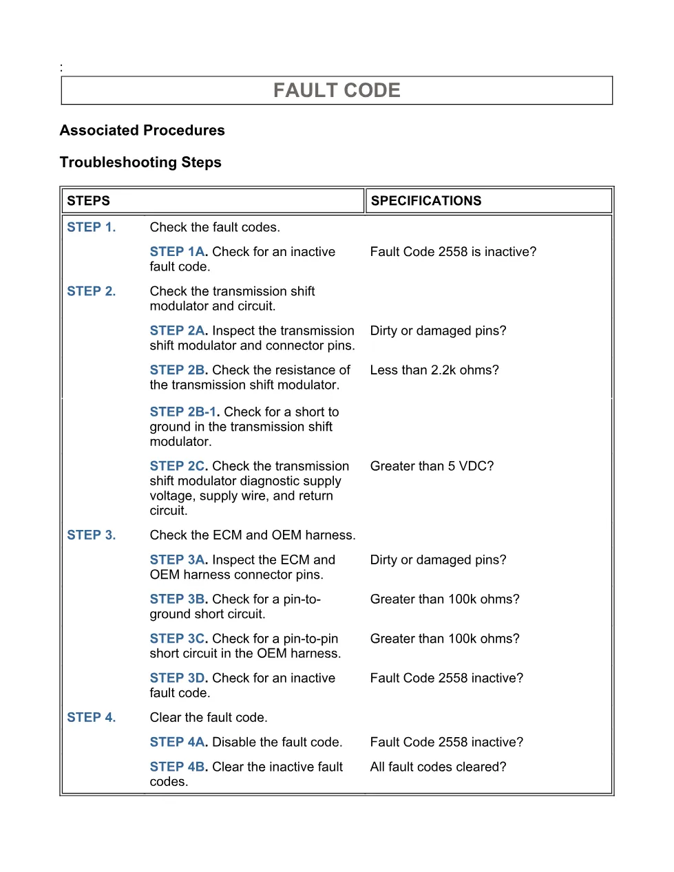 Cummins fault code 2558 troubleshooting manual — Code 2558.pdf - page 3 is available after signing in