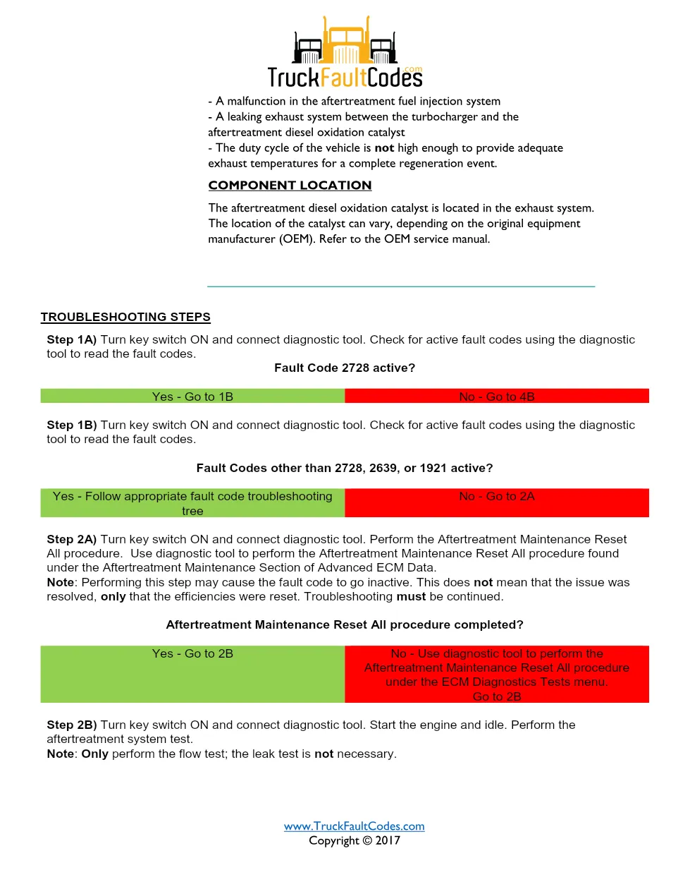 Cummins fault code 2728 — aftertreatment fuel injector 1 – Guide - preview page 2 of 4
