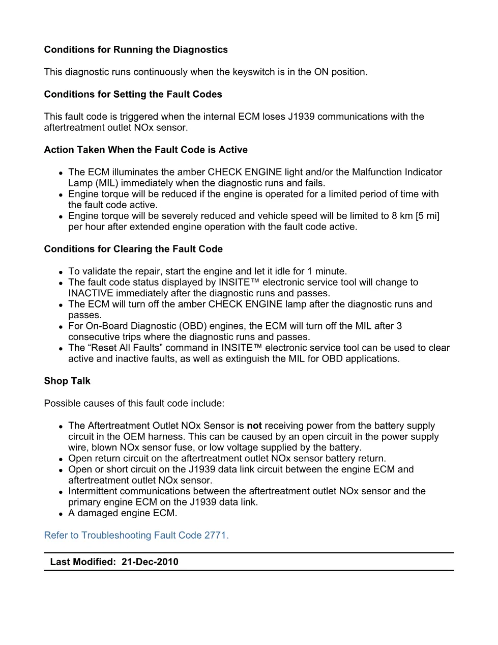 Cummins fault code 2771 — Aftertreatment Outlet NOx Sensor, SPN - preview page 2 of 6