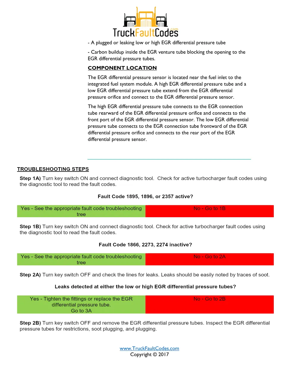 Cummins fault code 2774 — EGR differential pressure system - preview page 2 of 3