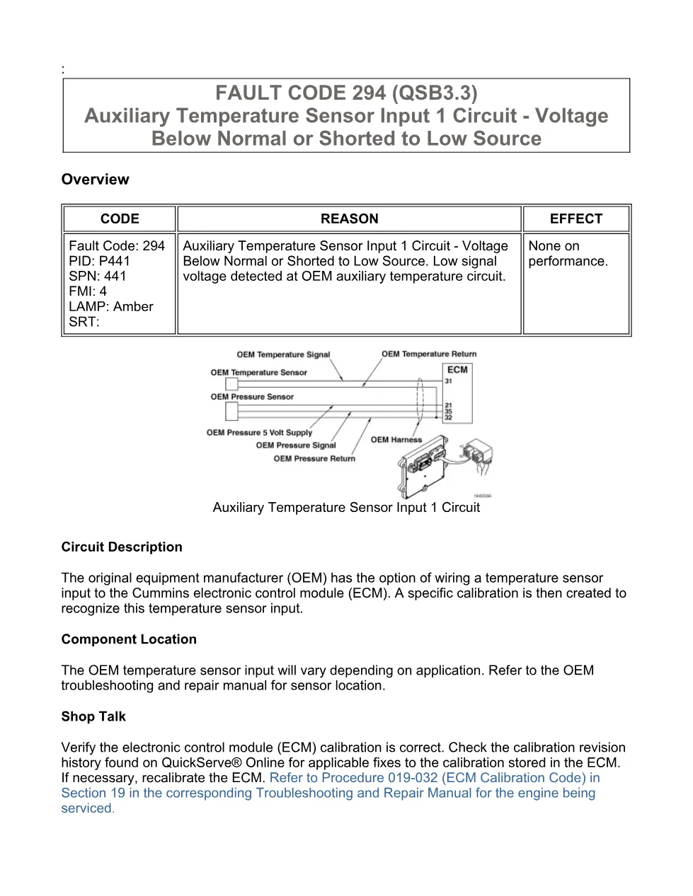 Cummins fault code 294 troubleshooting manual — Code 294.pdf - preview page 1 of 3