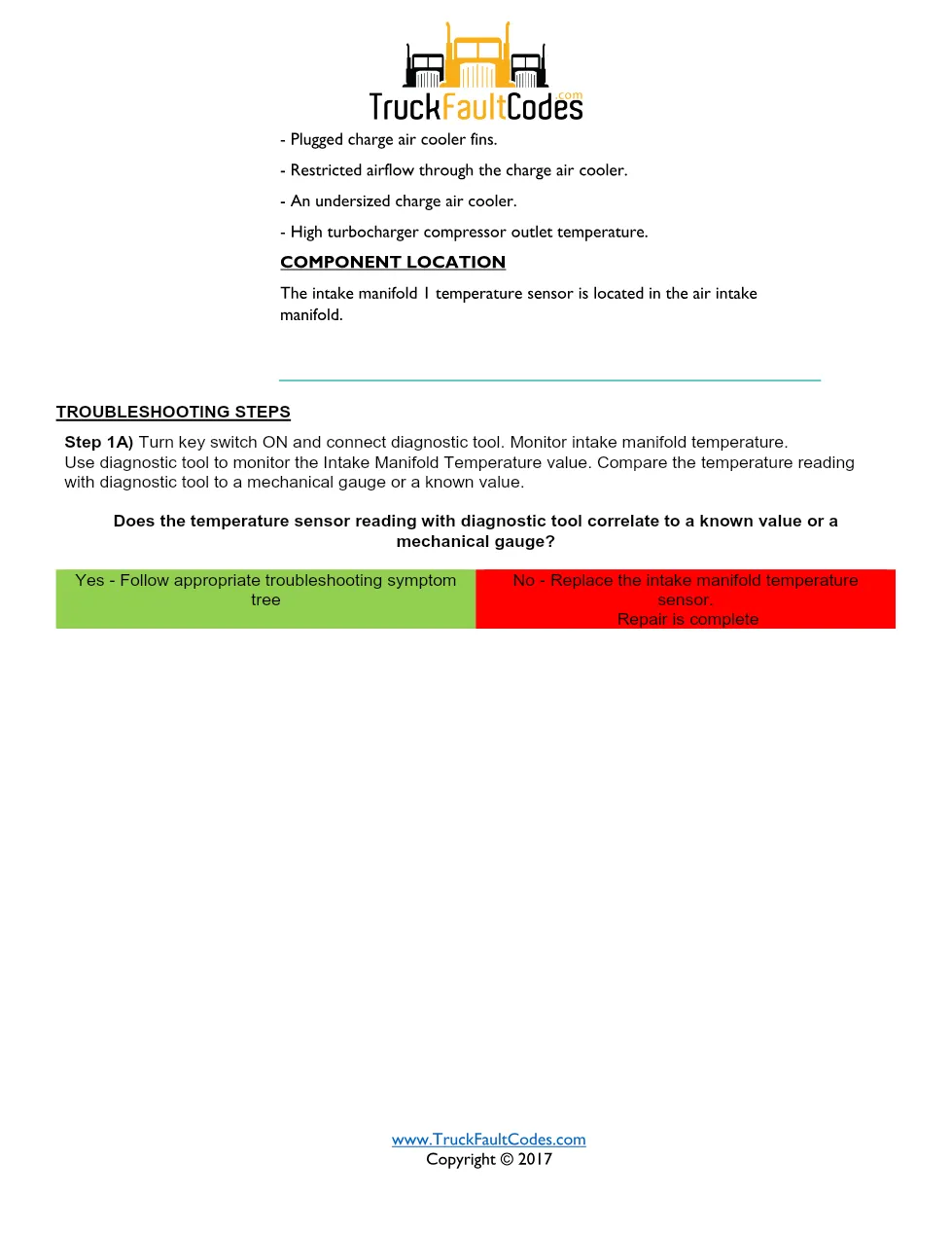 Cummins fault code 2964 — intake manifold temperature high - page 2 is available after signing in