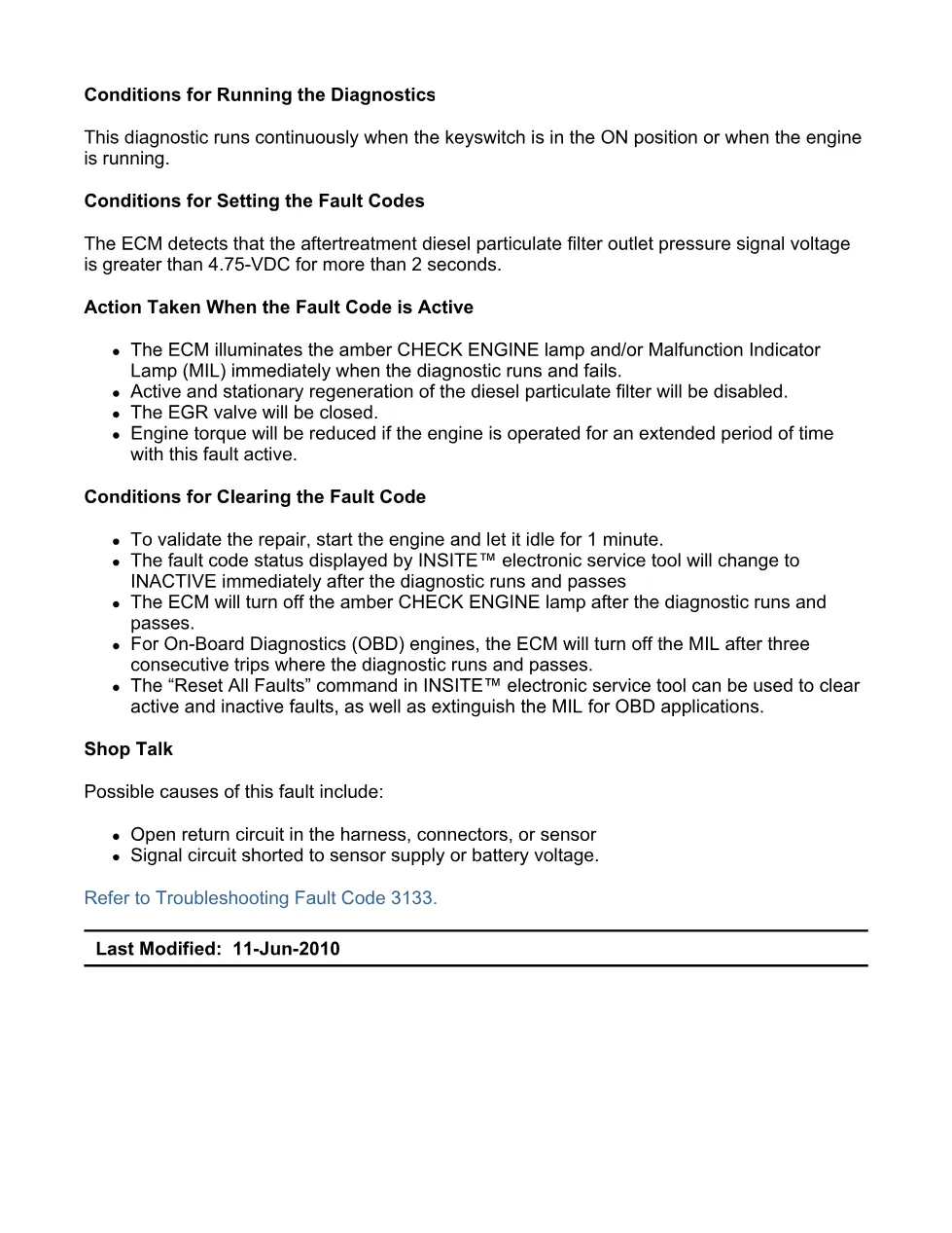 Cummins fault code 3133 — ISX11.9 CM2250 troubleshooting PDF, 15 - preview page 2 of 6