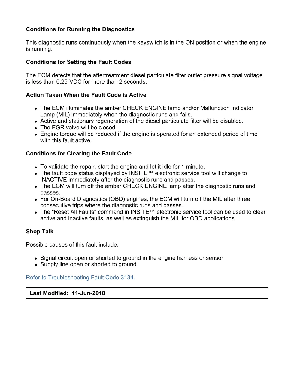 Cummins fault code 3134 — ISX11.9 CM2250 troubleshooting PDF, 17 - preview page 2 of 6