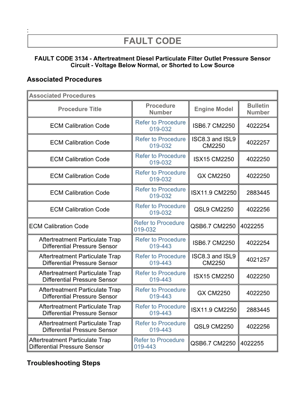 Cummins fault code 3134 — ISX11.9 CM2250 troubleshooting PDF, 17 - page 3 is available after signing in