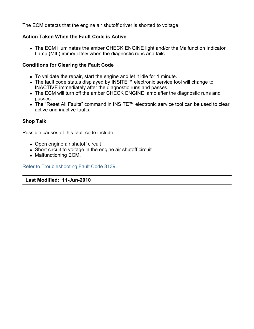 Cummins fault code 3139 — ISX11.9 CM2250 Engine Air Shutoff - preview page 2 of 6
