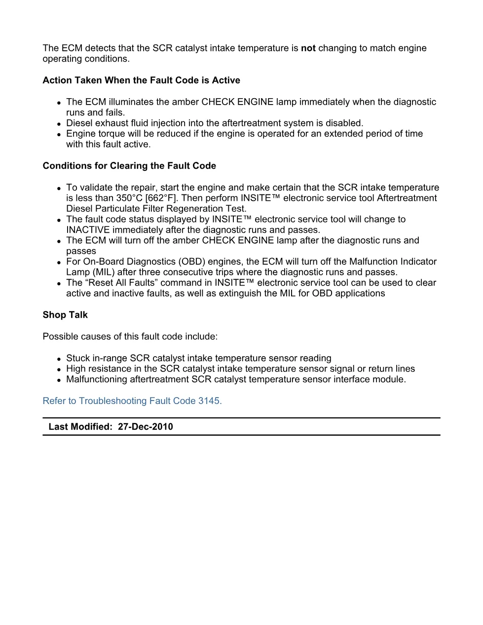 Cummins fault code 3145 — ISX11.9 CM2250 Aftertreatment SCR - preview page 2 of 6