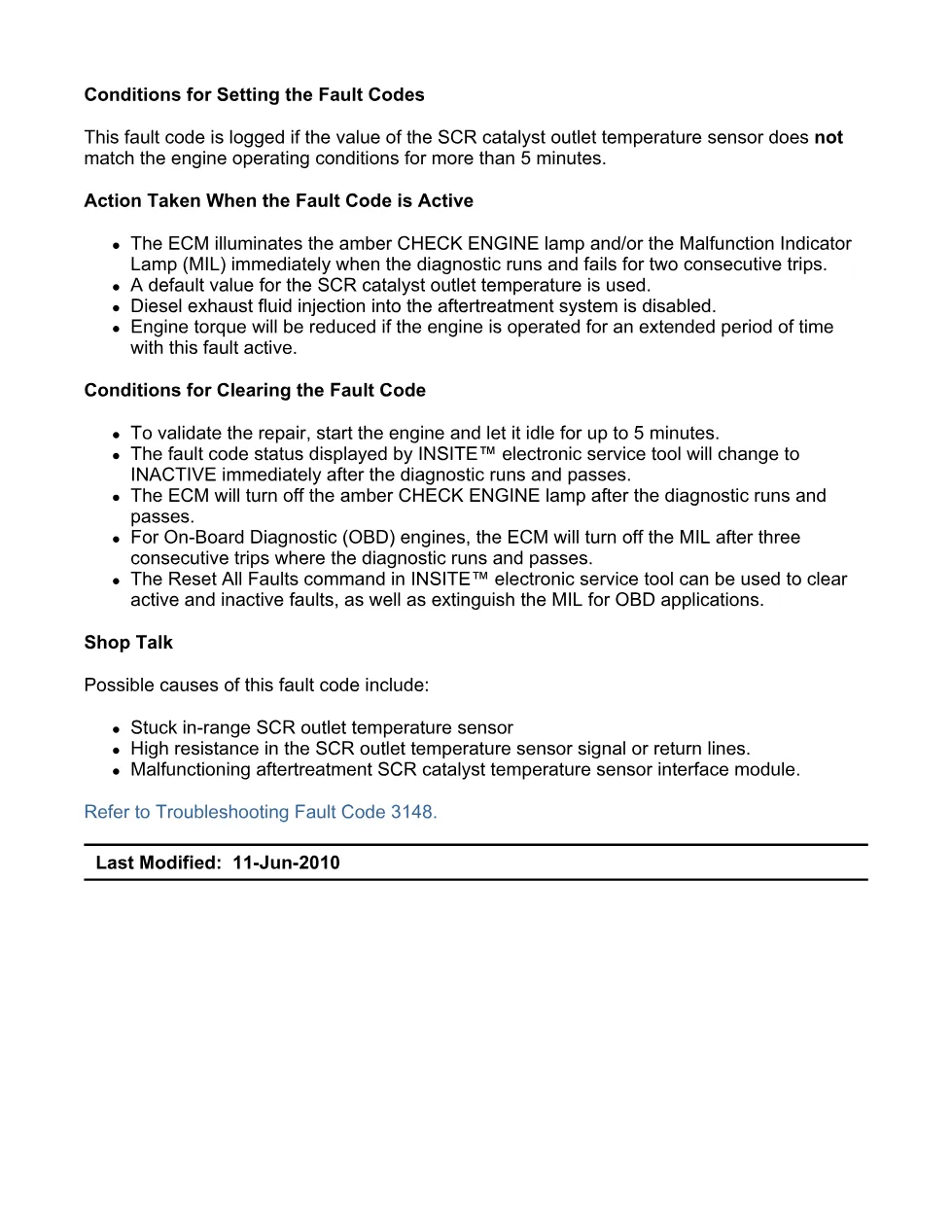 Cummins fault code 3148 – SCR outlet temp sensor erratic – Guide - preview page 2 of 6
