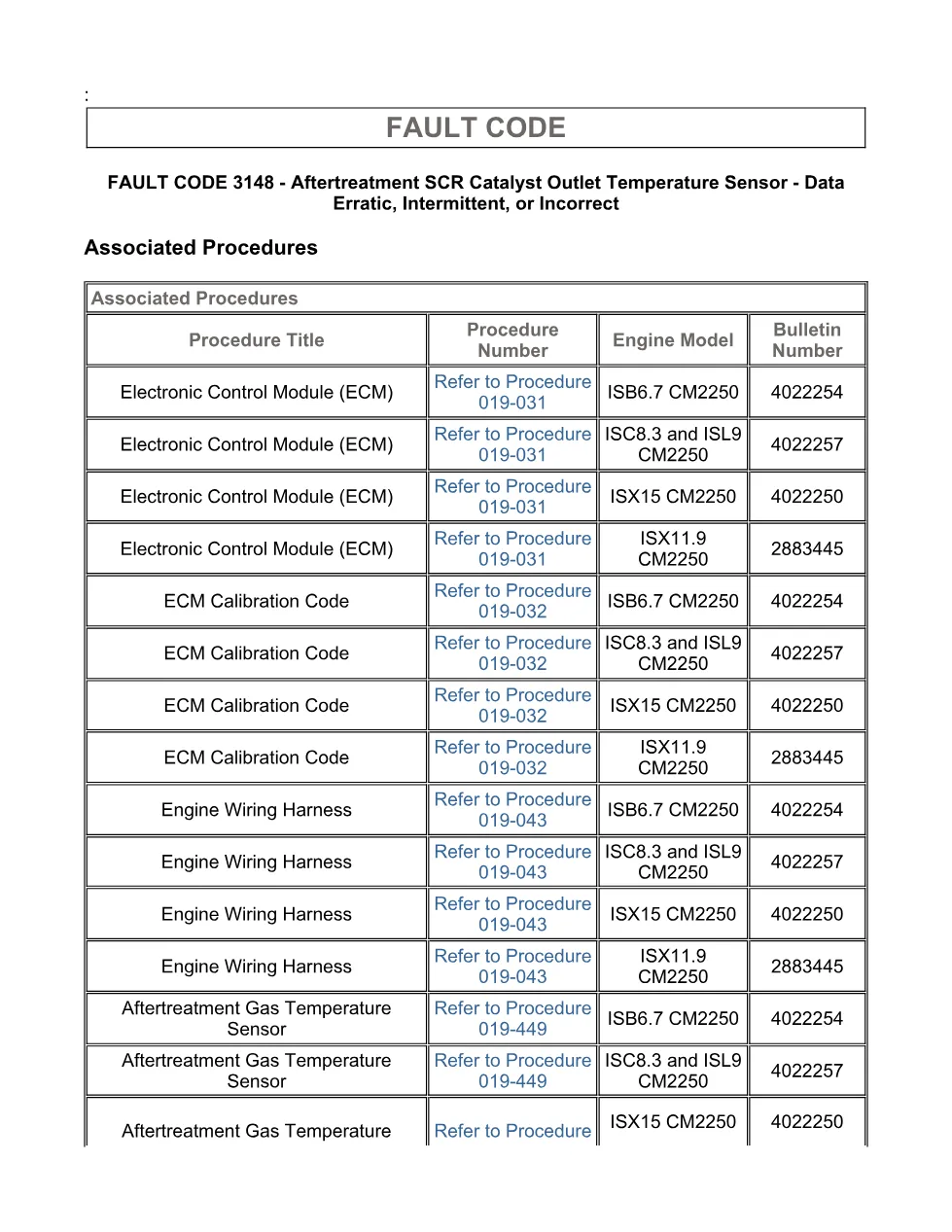 Cummins fault code 3148 – SCR outlet temp sensor erratic – Guide - page 3 is available after signing in