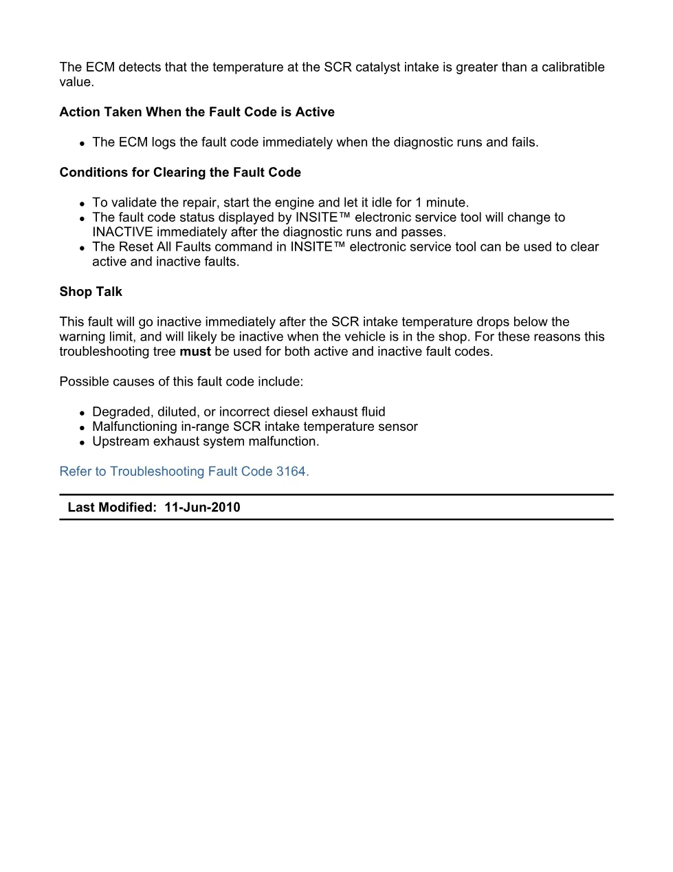 Cummins fault code 3164 — ISX11.9 CM2250 Aftertreatment SCR - preview page 2 of 6