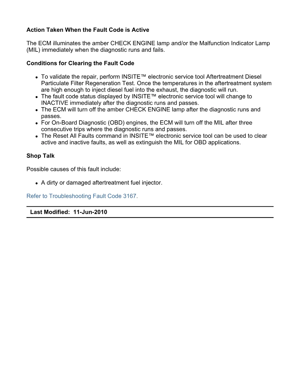 Cummins fault code 3167 — ISX11.9 CM2250 Aftertreatment Doser - preview page 2 of 6