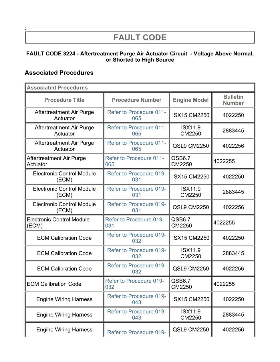 Cummins fault code 3224 – purge air actuator high voltage – Guide - page 3 is available after signing in