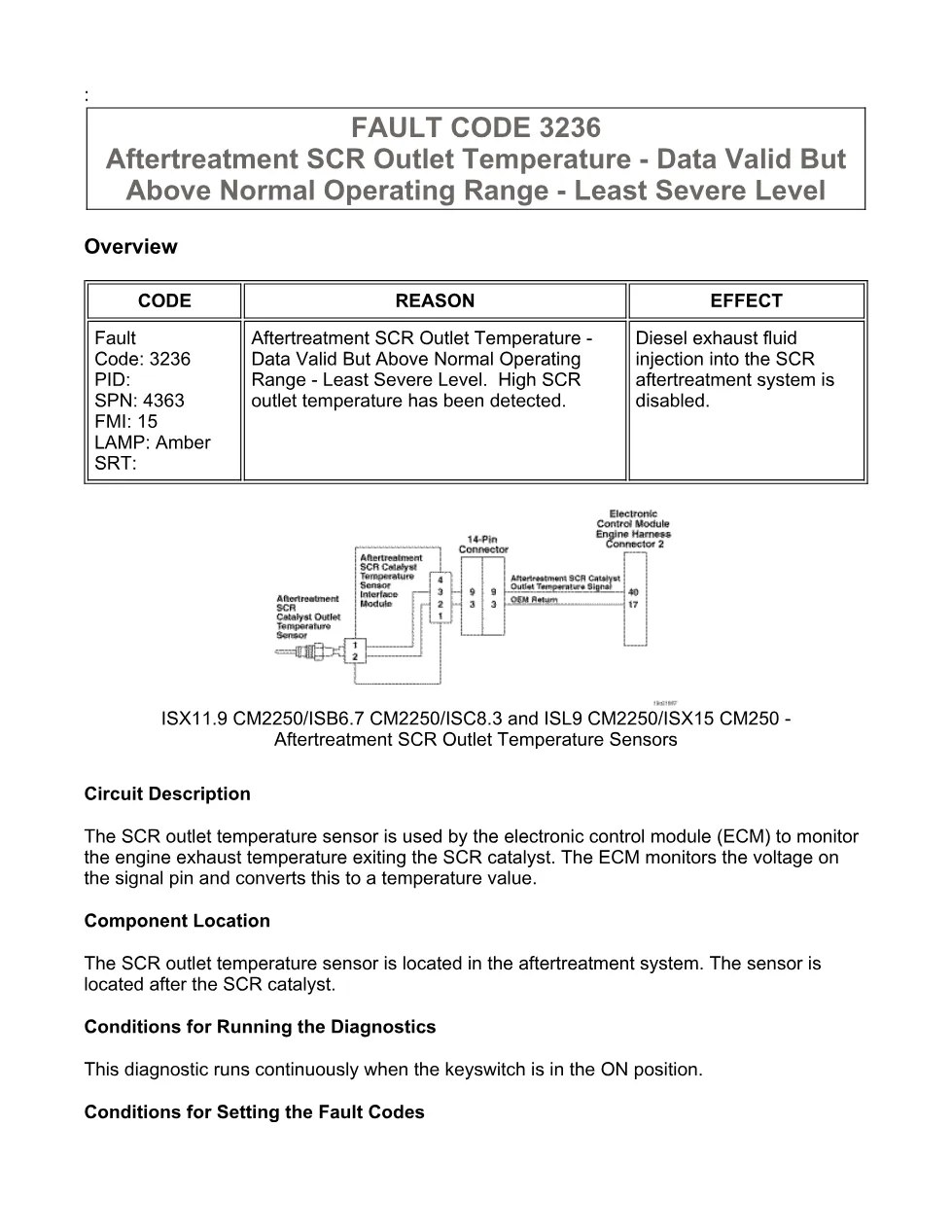 Cummins fault code 3236 – SCR outlet temperature high – Official - preview page 1 of 6