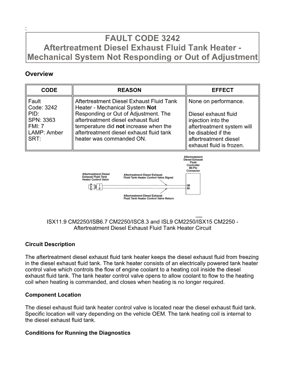 Cummins fault code 3242 – DEF tank heater performance – Official - preview page 1 of 6