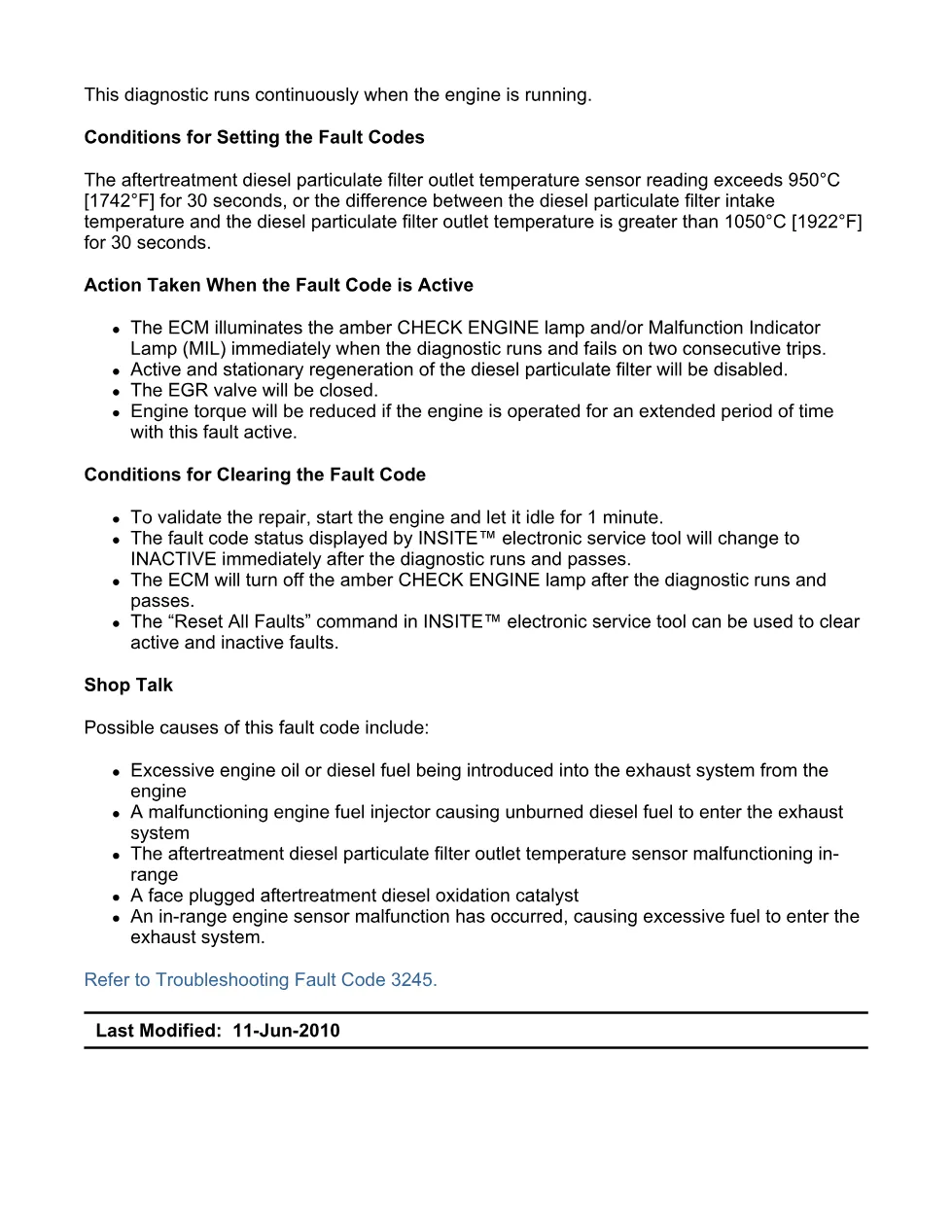 Cummins fault code 3245 – DPF not regenerating troubleshooting - preview page 2 of 6